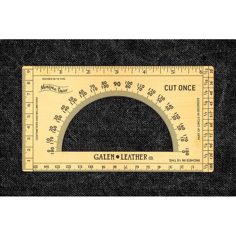 Galen Leather Galen Leather The Rectangle Protractor Righello Multiuso in Ottone