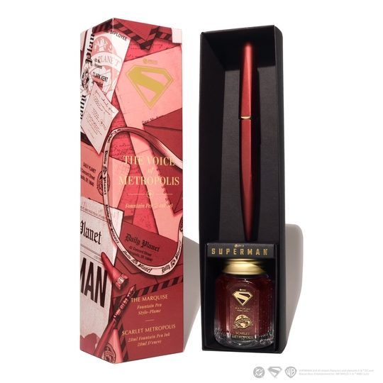 Ferris Wheel Press x Superman Marquise Set Fountain Pen & Ink The Voice of Metropolis