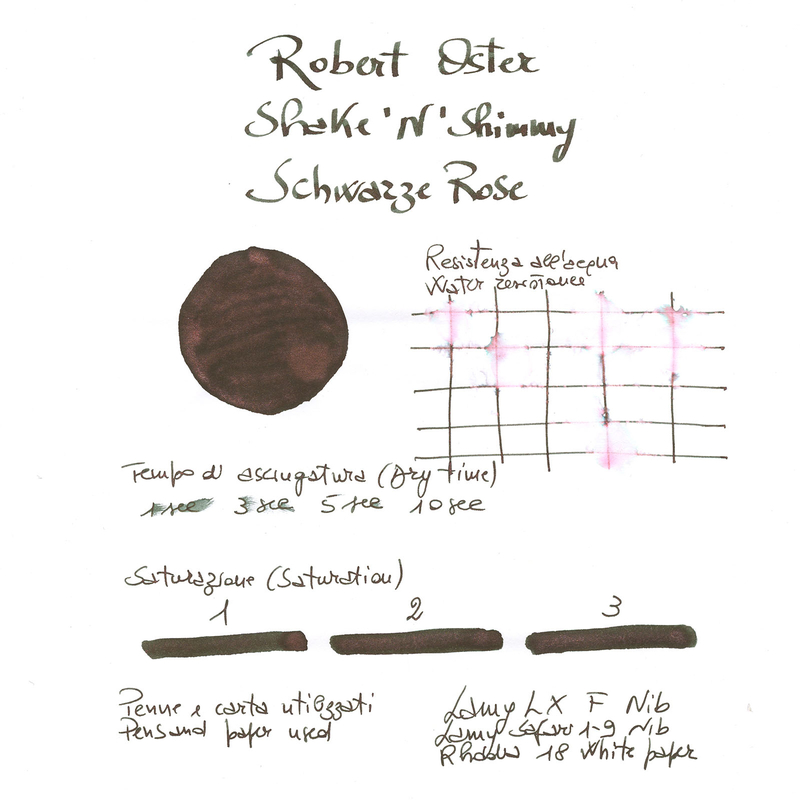 Robert Oster Shake 'N' Shimmy Schwarz Rose Ink Bottle 50 ml