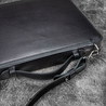 Galen Leather Galen Leather Compendium Bag Zippered Folio A4 Nero