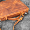 Galen Leather Galen Leather Compendium Bag Zippered Folio A4 Crazy Horse Brown