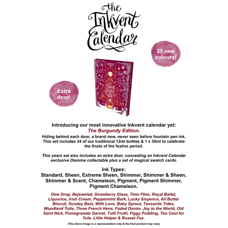 Diamine Diamine InkVent Calendar Burgundy Edition Calendario dell'Avvento 2026 con Inchiostri