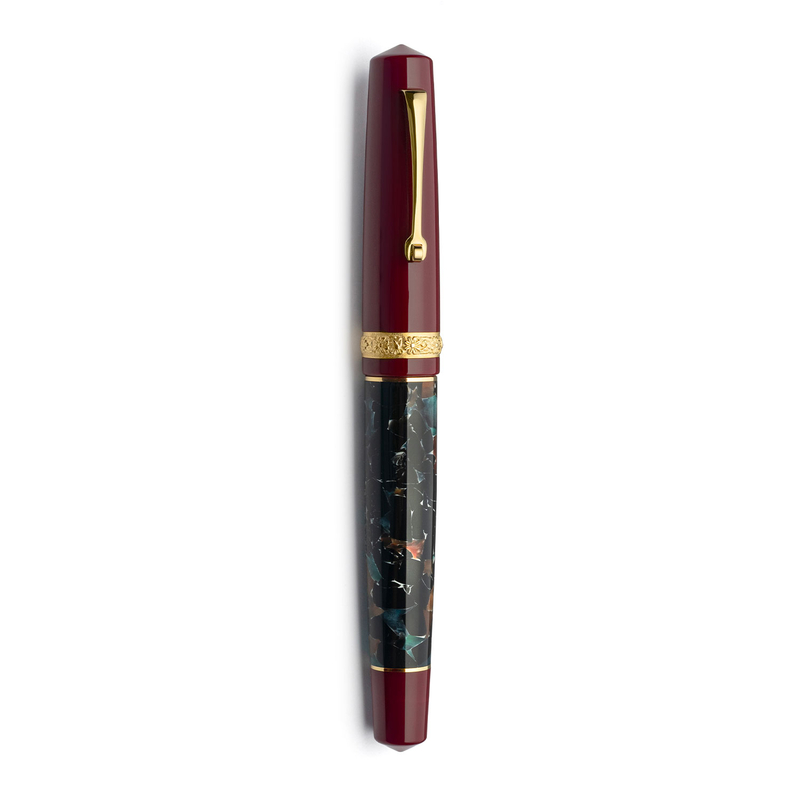 Dolcevita Leonardo x Dolcevita Momento Zero Fountain Pen Marmo Pompei & Gold