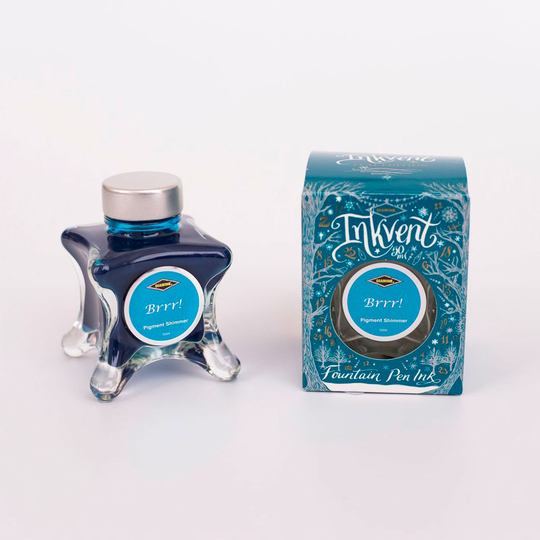 Diamine Inkvent Brrr! Ink Bottle 50 ml Teal Edition Pigment Shimmer
