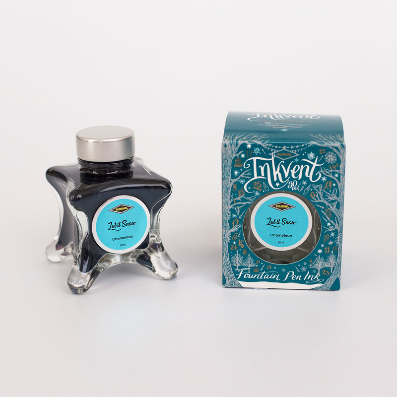 Diamine Diamine Inkvent Let it Snow Ink Bottle 50 ml Teal Edition Chameleon