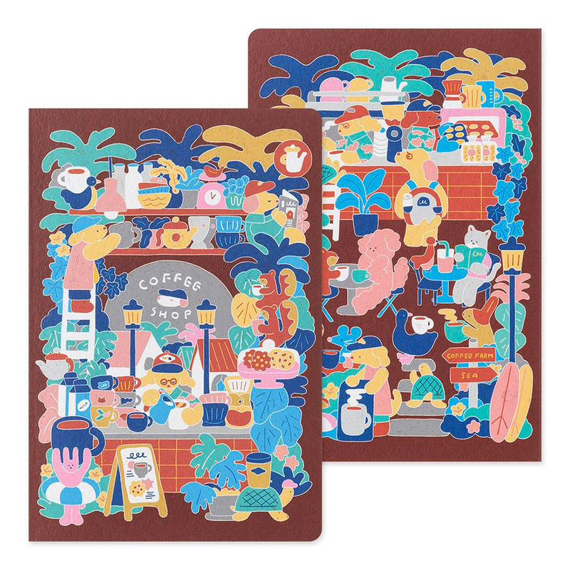 Midori Midori Yuru Log Notebook B6 Coffee Shop Dot