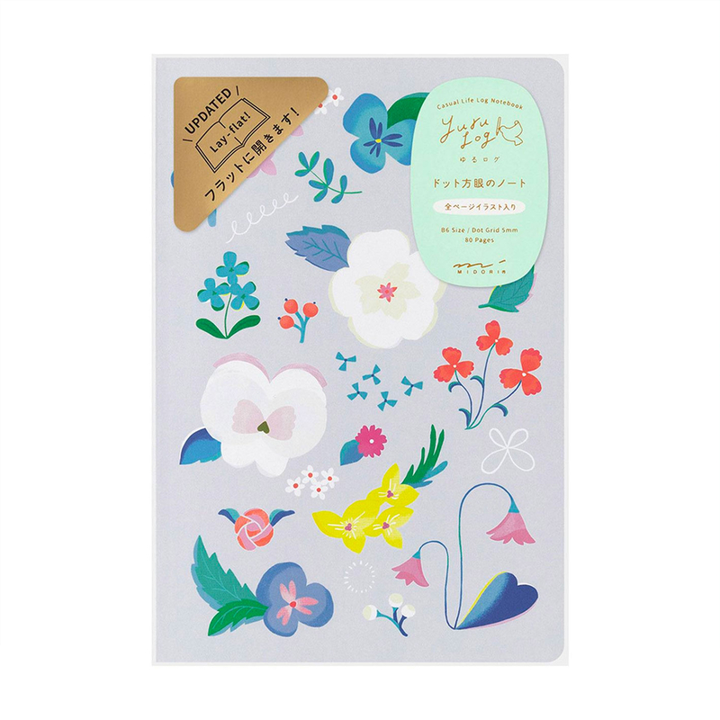 Midori Midori Yuru Log Notebook B6 Floral Dot