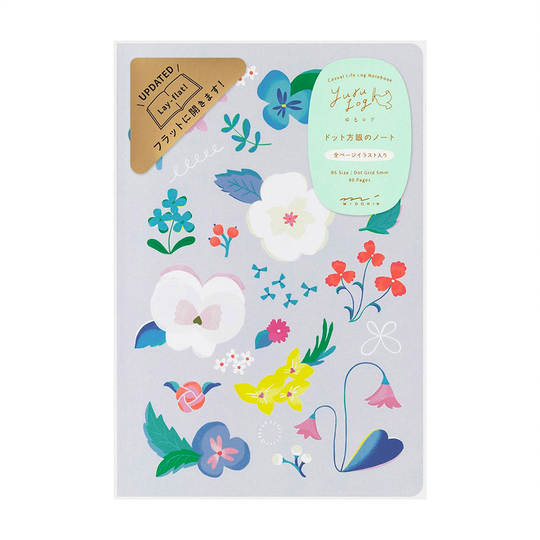 Midori Yuru Log Notebook B6 Floral Dot