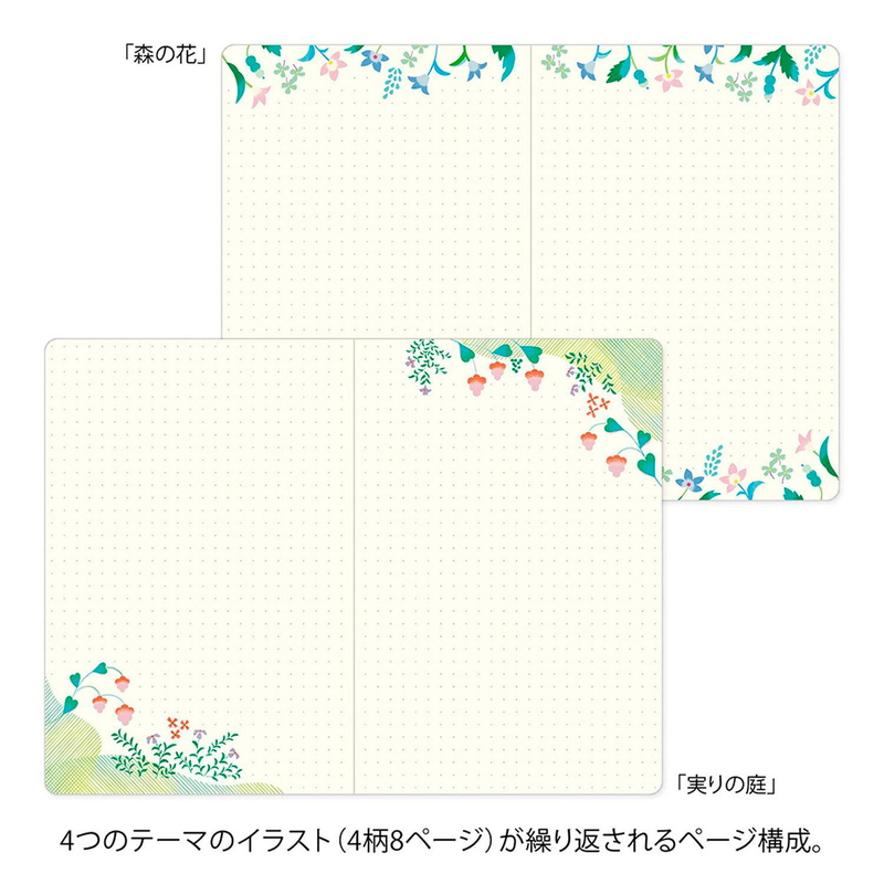 Midori Midori Yuru Log Notebook B6 Floral Dot