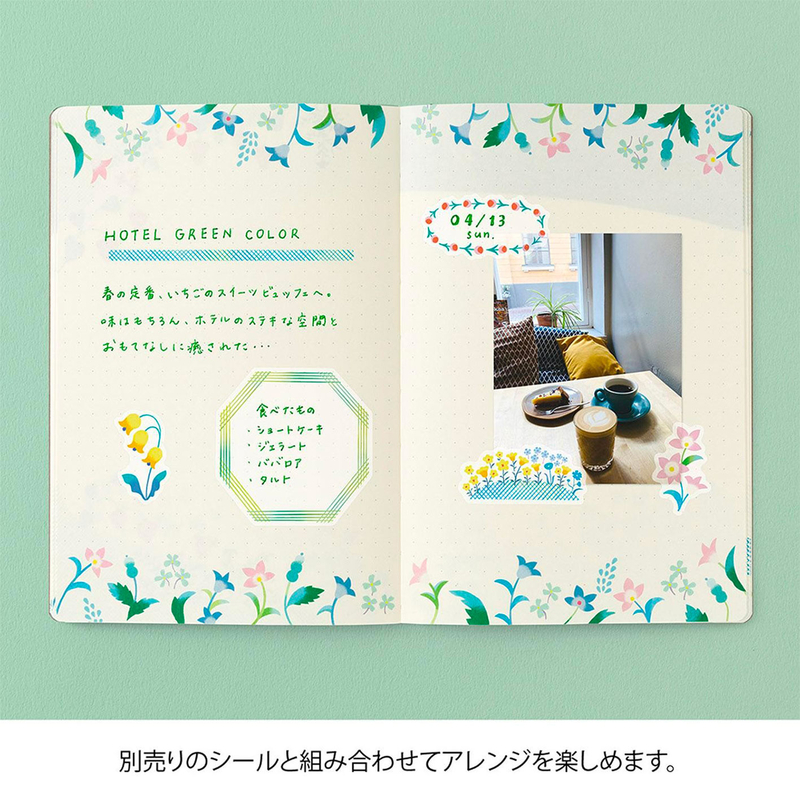 Midori Midori Yuru Log Notebook B6 Floral Dot
