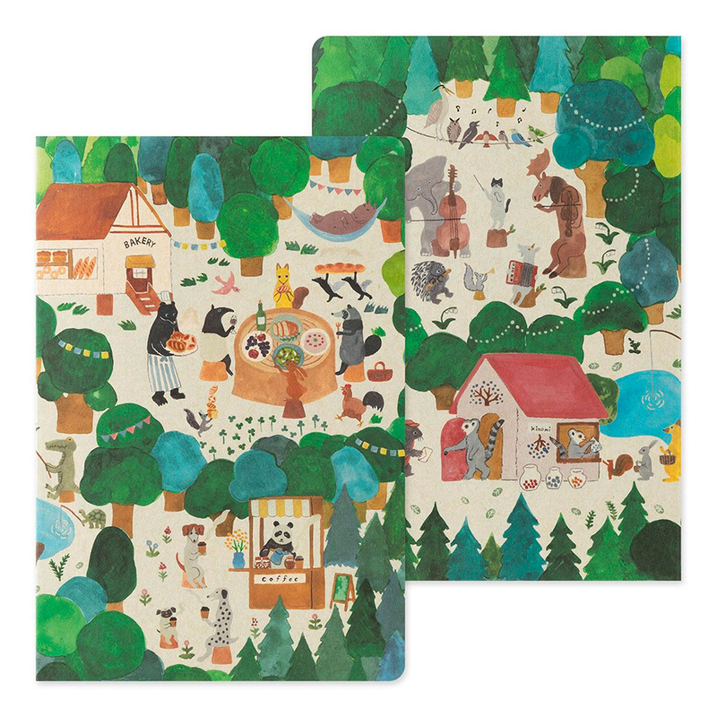 Midori Midori Yuru Log Notebook B6 Forest Animal Dot
