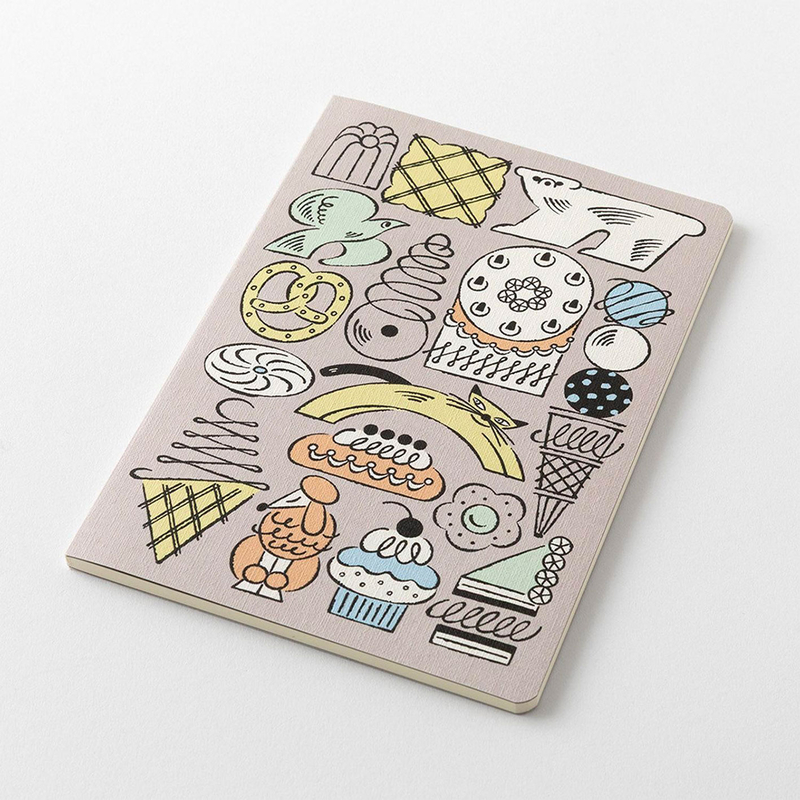 Midori Midori Yuru Log Notebook B6 Sweets & Animals Dot