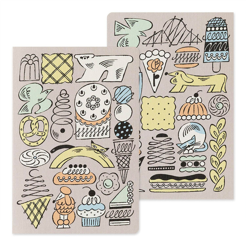 Midori Midori Yuru Log Notebook B6 Sweets & Animals Dot