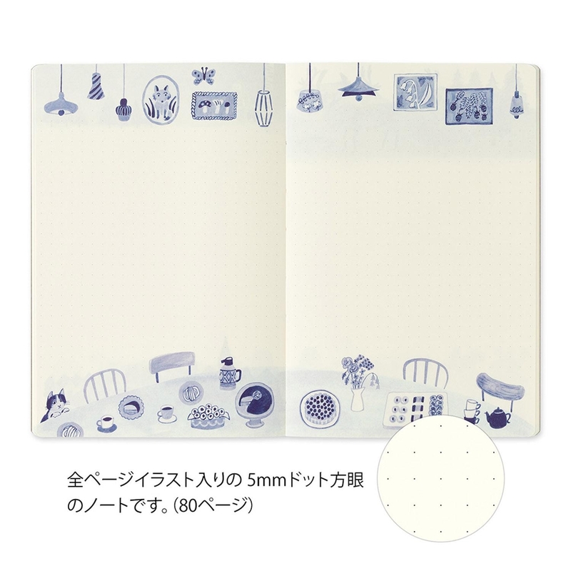 Midori Midori Yuru Log Notebook B6 Blue Nordic Dot