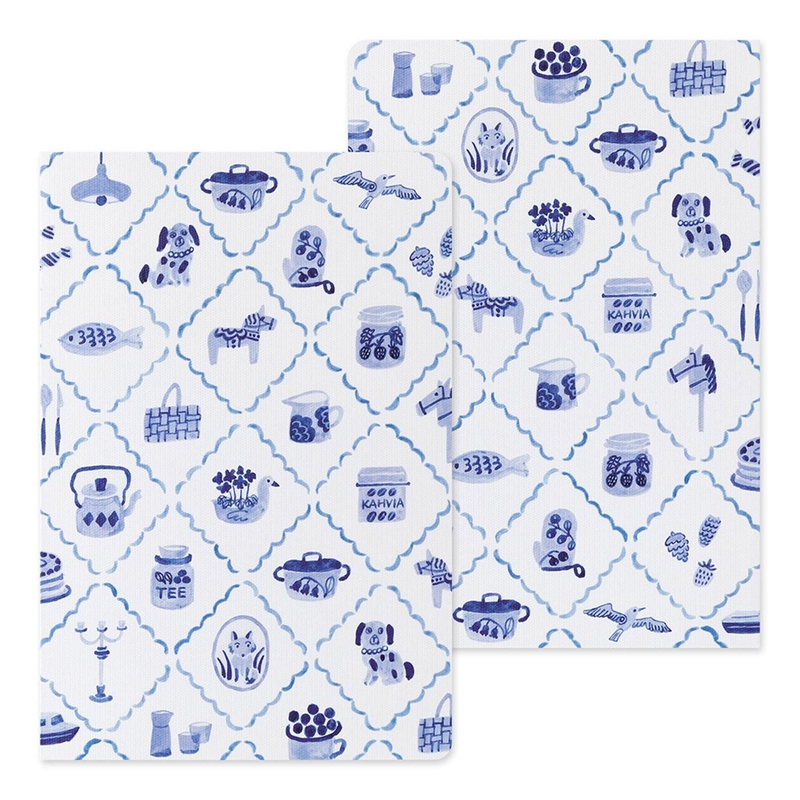 Midori Midori Yuru Log Notebook B6 Blue Nordic Dot