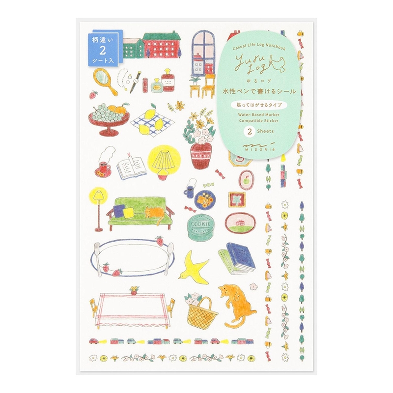 Midori Midori Yuru Log Adesivi Decorativi 2 Fogli Daily Life
