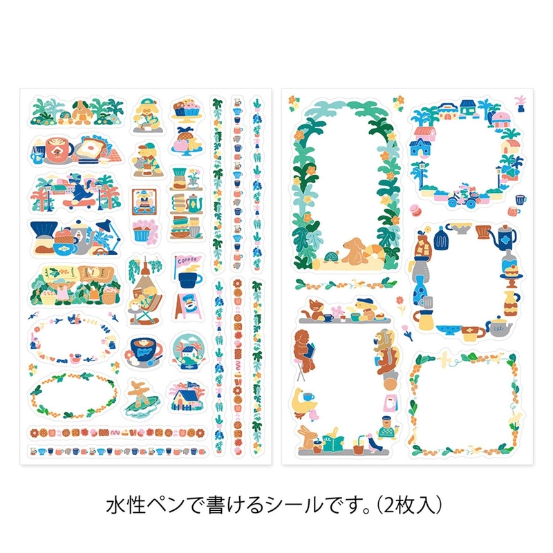 Midori Midori Yuru Log Adesivi Decorativi 2 Fogli Coffee Shop