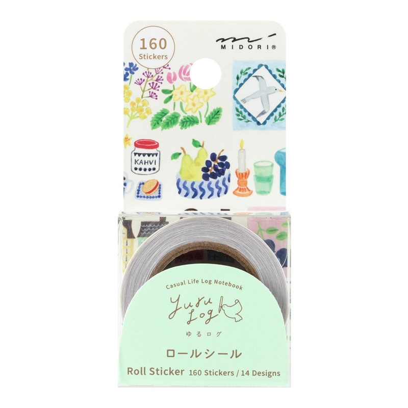 Midori Midori Yuru Log Roll Sticker Stamps