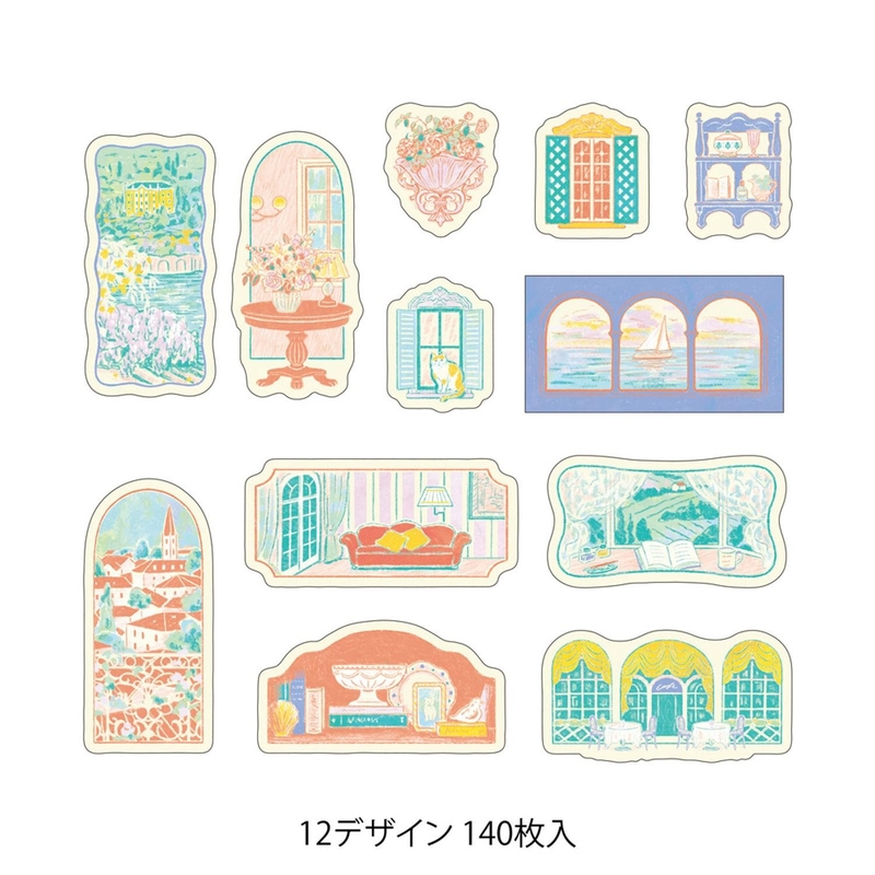 Midori Midori Yuru Log Roll Sticker Window Views