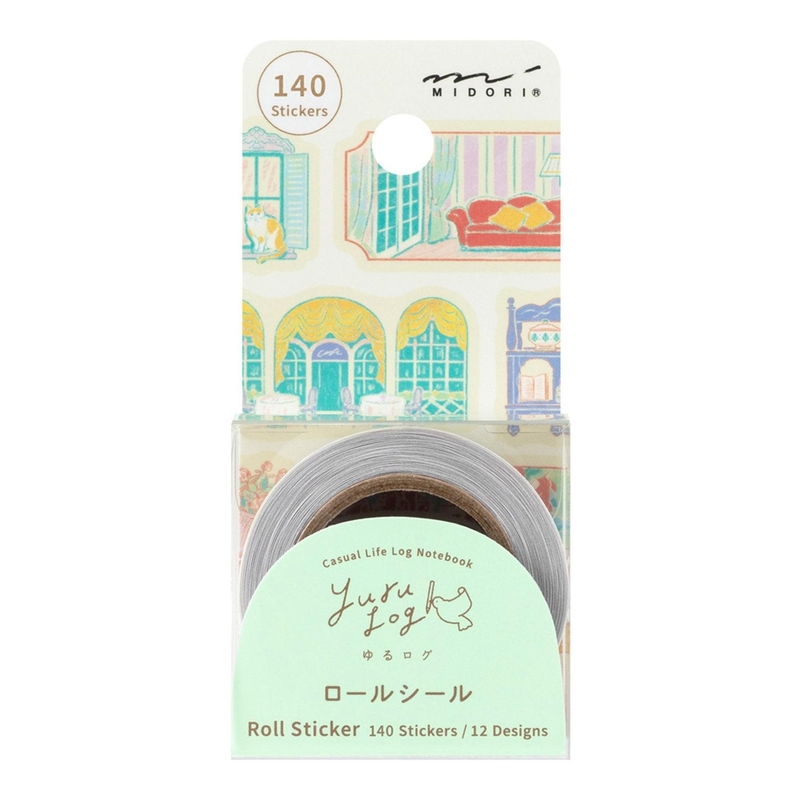 Midori Midori Yuru Log Roll Sticker Window Views
