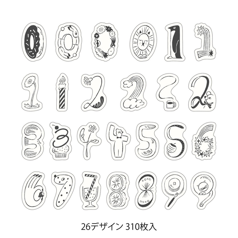 Midori Midori Yuru Log Roll Sticker Numbers