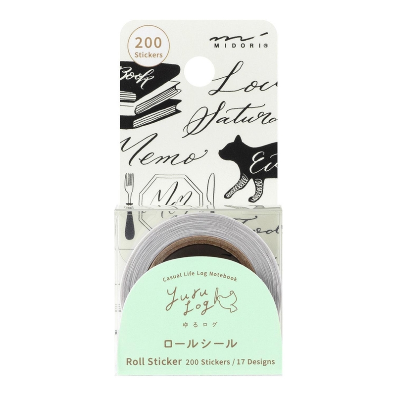 Midori Midori Yuru Log Roll Sticker Calligraphy
