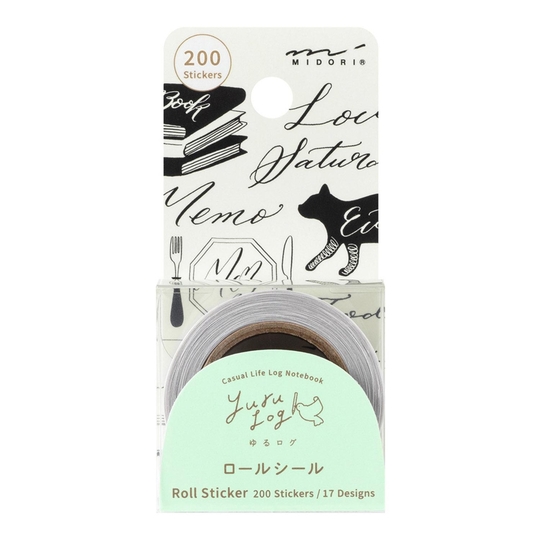 Midori Yuru Log Roll Sticker Calligraphy