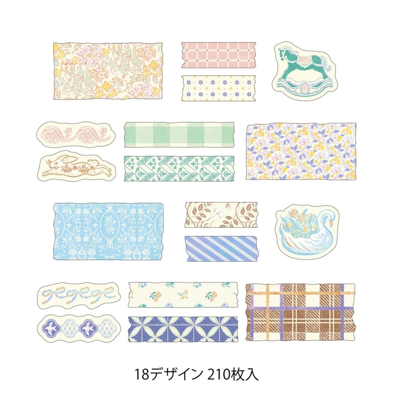 Midori Midori Yuru Log Roll Sticker Antique