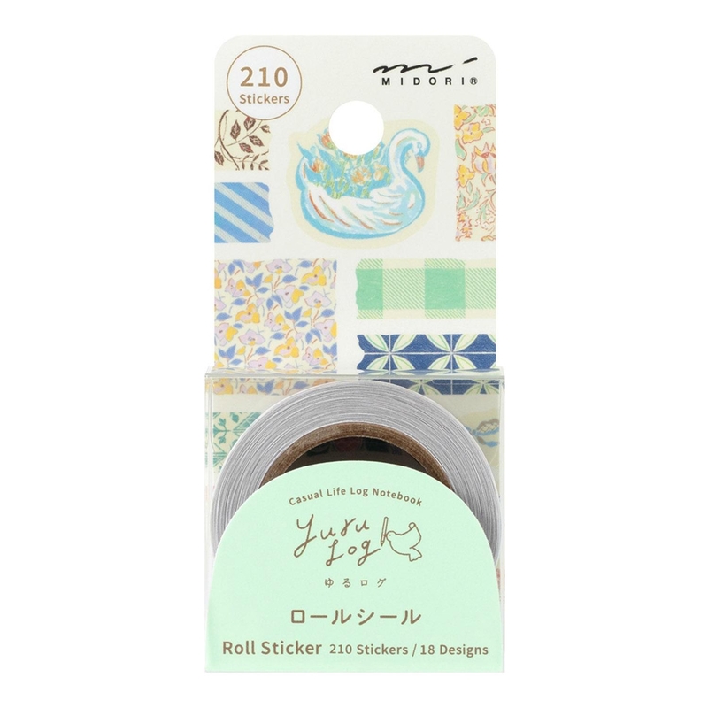Midori Midori Yuru Log Roll Sticker Antique