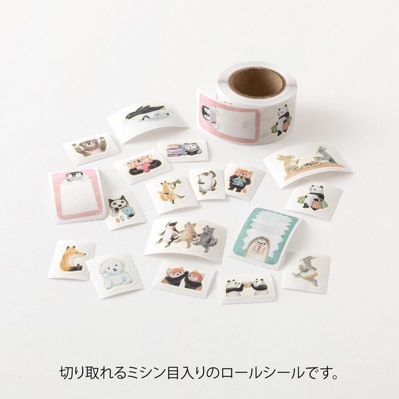 Midori Midori Yuru Log Roll Sticker Animal Emotions