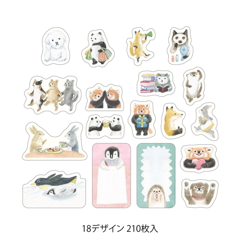 Midori Midori Yuru Log Roll Sticker Animal Emotions