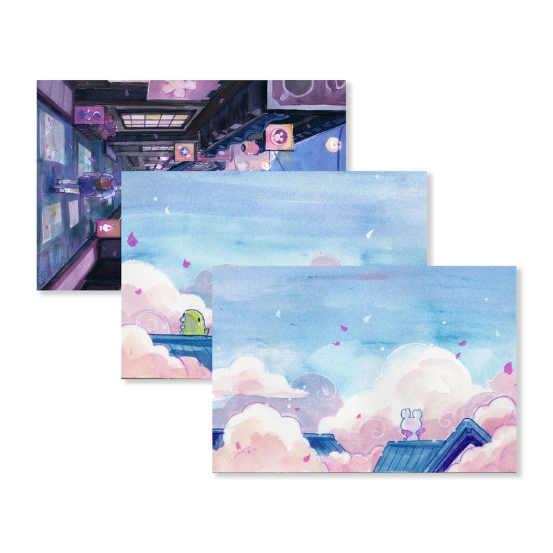 Esterbrook Esterbrook x Sakuradragon Set di 3 Cartoline Sakura Street