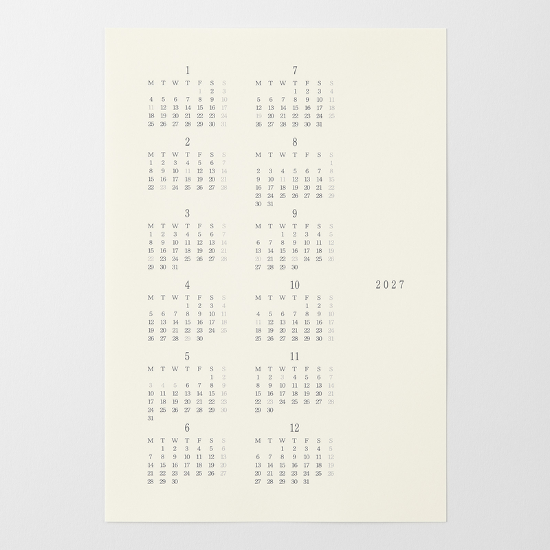 MD Paper MD Diary Sticker -L- Agenda 2027 Mensile Adesiva