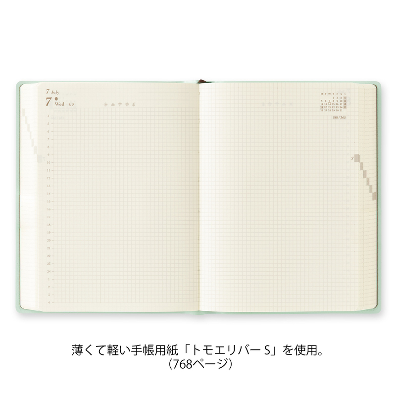 Midori Midori Hibino 2027 Agenda Giornaliera A6 Blue Green