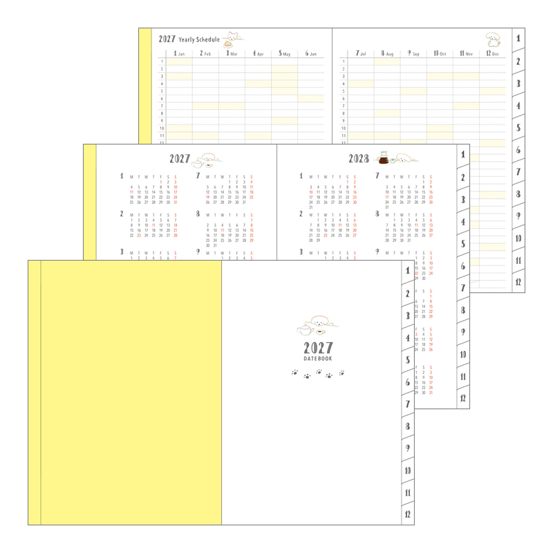 Midori Midori Pocket Diary 2027 Agenda Settimanale A6 Cani