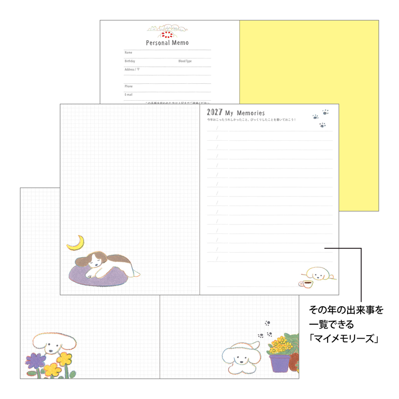 Midori Midori Pocket Diary 2027 A6 Dog