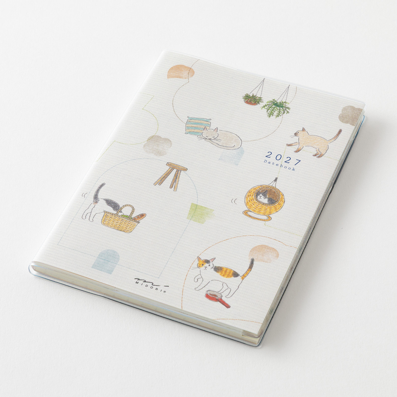 Midori Midori Pocket Diary 2027 Agenda Settimanale A6 Gatti