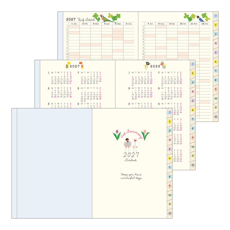 Midori Midori Pocket Diary 2027 Agenda Settimanale A6 Uccelli