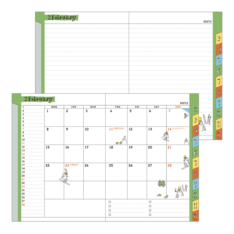 Midori Midori Pocket Diary 2027 Agenda Mensile A6 Ojisan