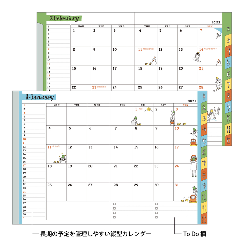 Midori Midori Pocket Diary 2027 Agenda Settimanale A6 Ojisan