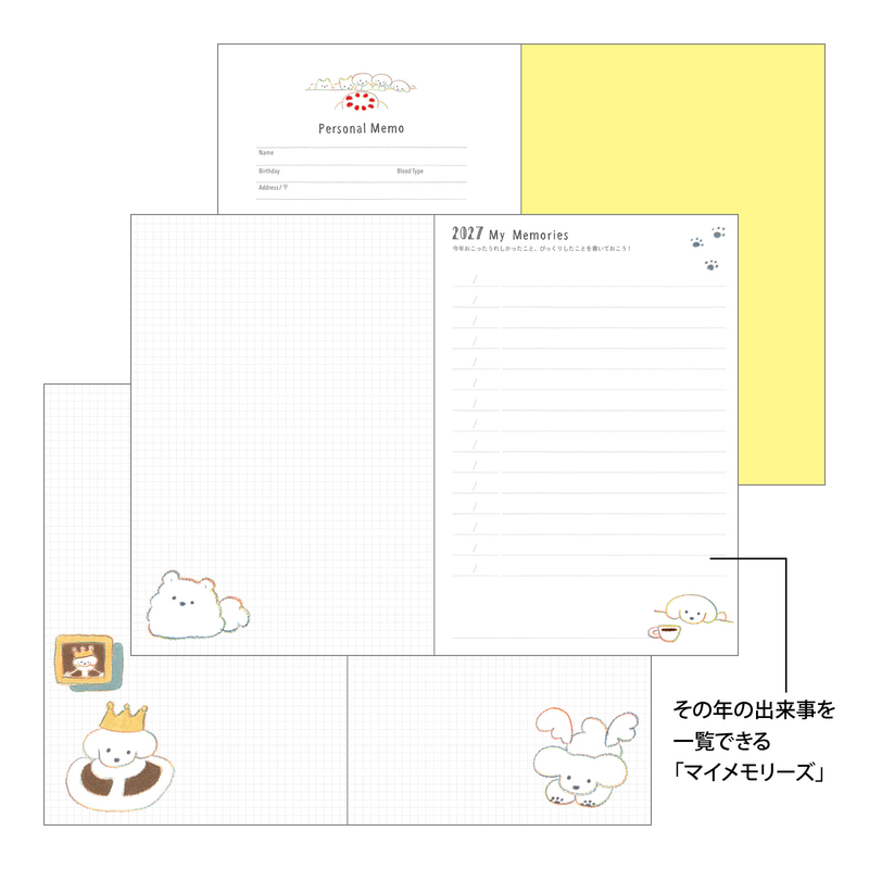Midori Midori Pocket Diary 2027 Agenda Settimanale B6 Cani