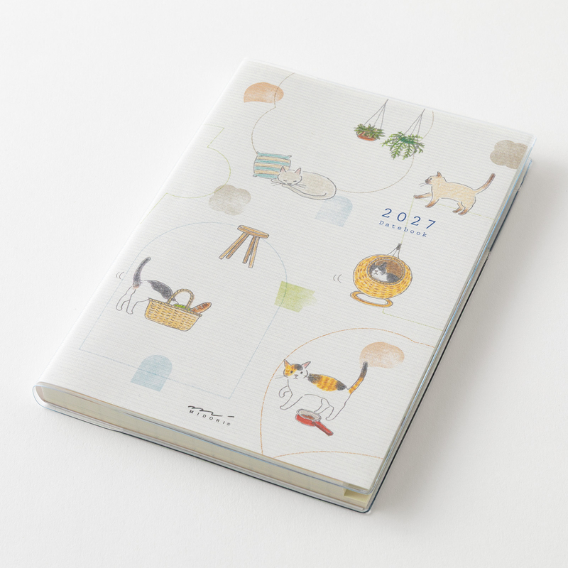Midori Midori Pocket Diary 2027 Agenda Settimanale B6 Gatti