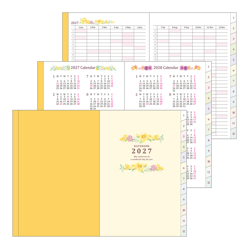 Midori Midori Pocket Diary 2027 B6 Country Time Flower