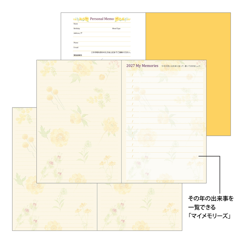 Midori Midori Pocket Diary 2027 Agenda Settimanale B6 Fiori