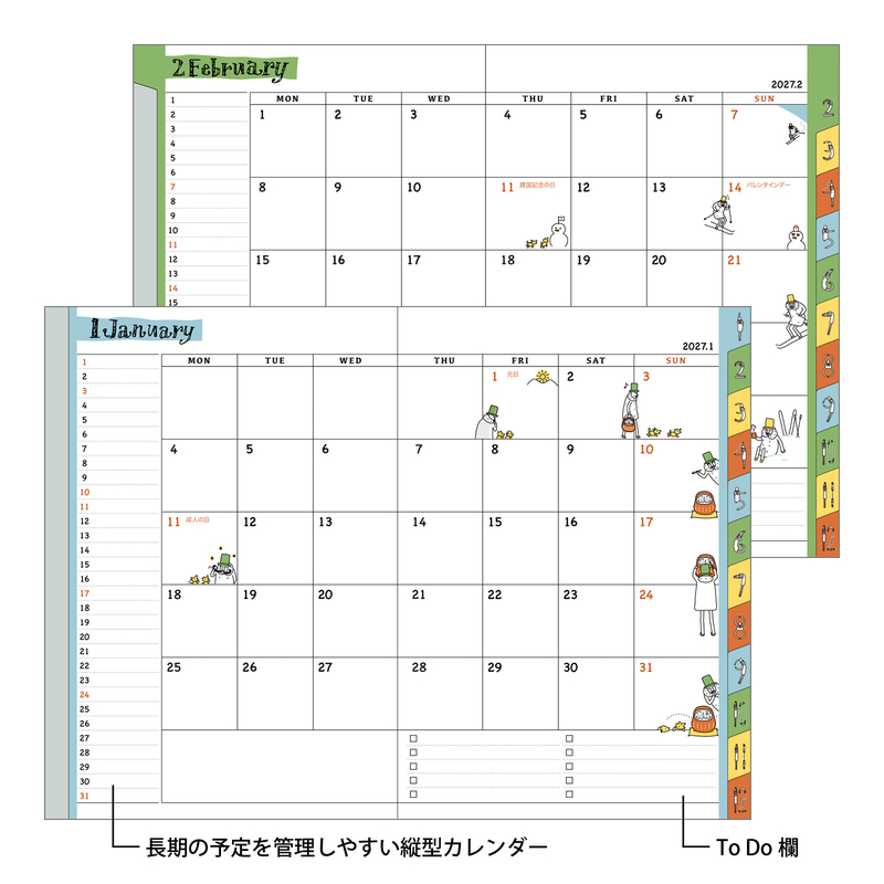 Midori Midori Pocket Diary 2027 Agenda Settimanale B6 Ojisan