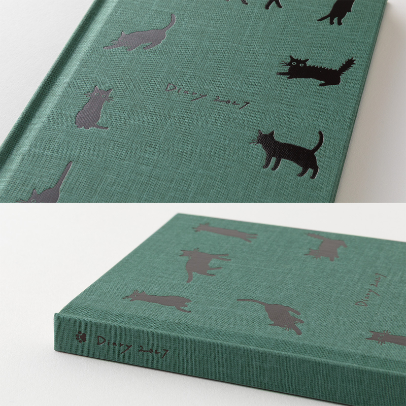 Midori Midori Book Style Diary 2027 Agenda Settimanale B6 Gatti Verde