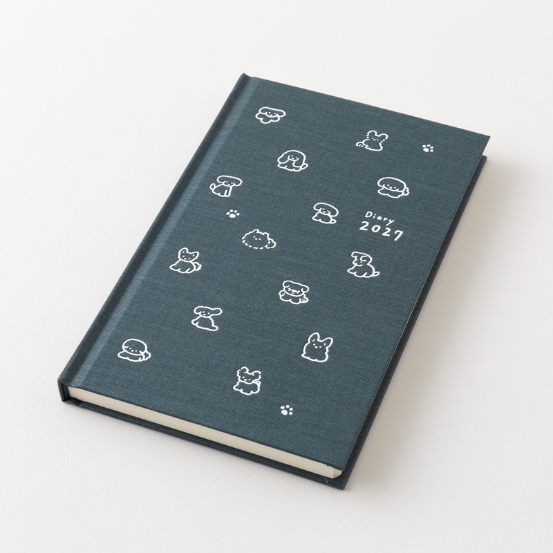 Midori Midori Book Style Diary 2027 Agenda Settimanale B6 Cani Navy