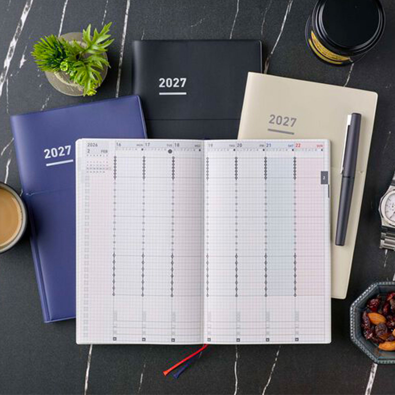 Kokuyo Kokuyo Jibun Techo Biz mini Agenda 2027 B6 Slim Nera