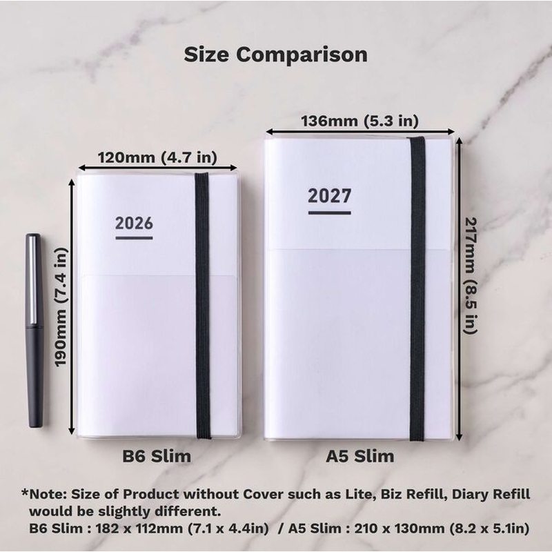 Kokuyo Kokuyo Jibun Techo First Kit mini Agenda 2027 B6 Slim Rosa