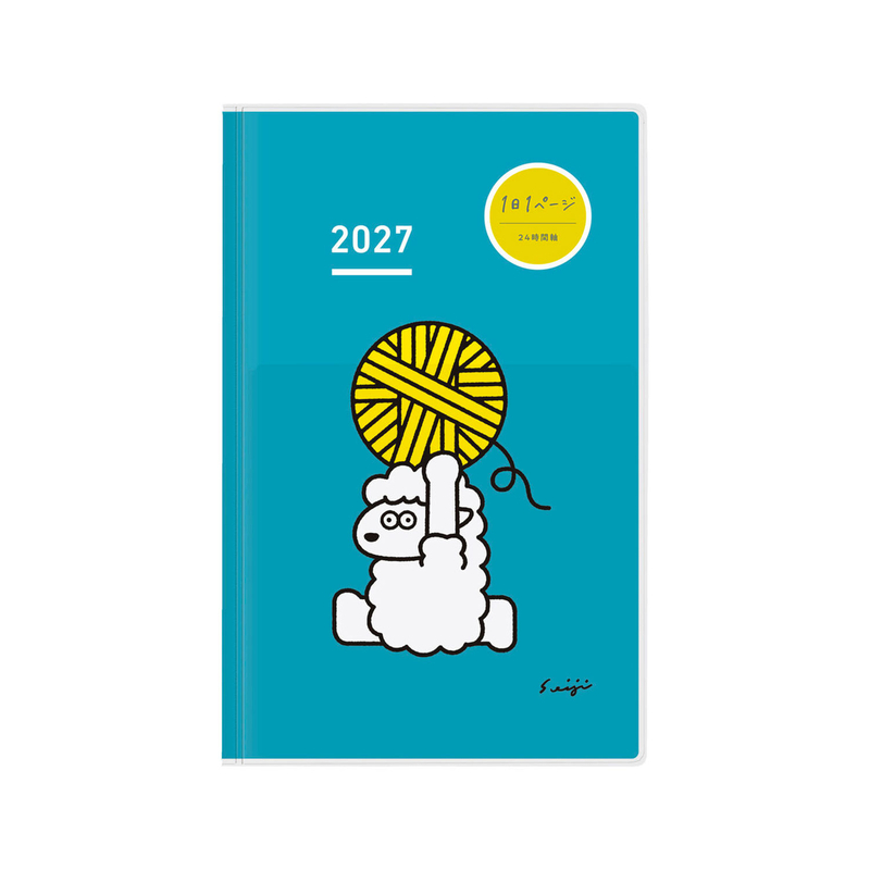 Kokuyo Kokuyo Jibun Techo Days Agenda 2027 A5 Slim Sheep Yarn Ball Blue